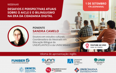 UNIB organiza o webinar “Desafios e perspectivas atuais sobre a AICLE e o bilinguismo na era da cidadania digital”